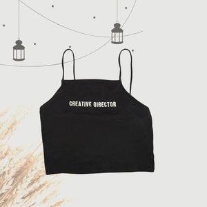 Black Crop tank " CREATIVE DIRECTOR"